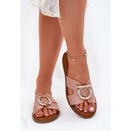Chanclas de mujer plana con un beige Vinceza 17381 4