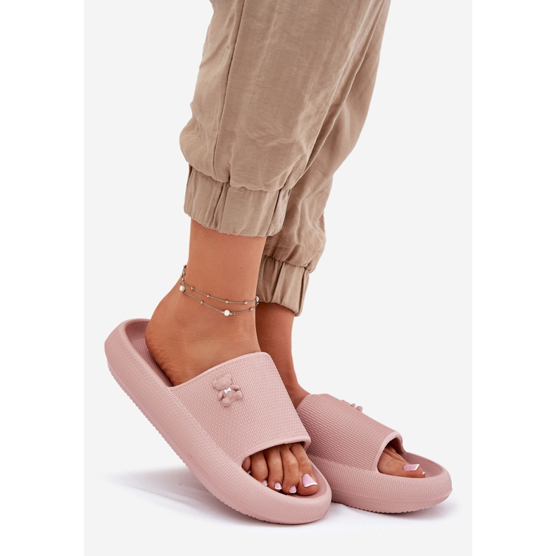Flip de espuma para mujeres chanclas en la plataforma con un Vinceza Teddy Bear 75210 Pink rosado 1