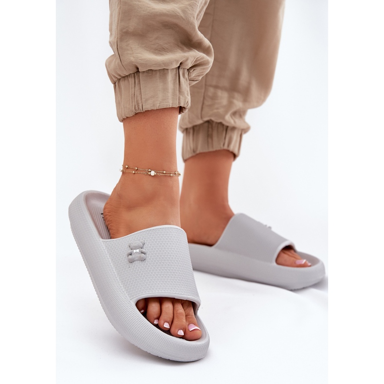 Flip fallas de espuma para mujeres en la plataforma con un Vinceza Teddy Bear 75210 Gray gris 2