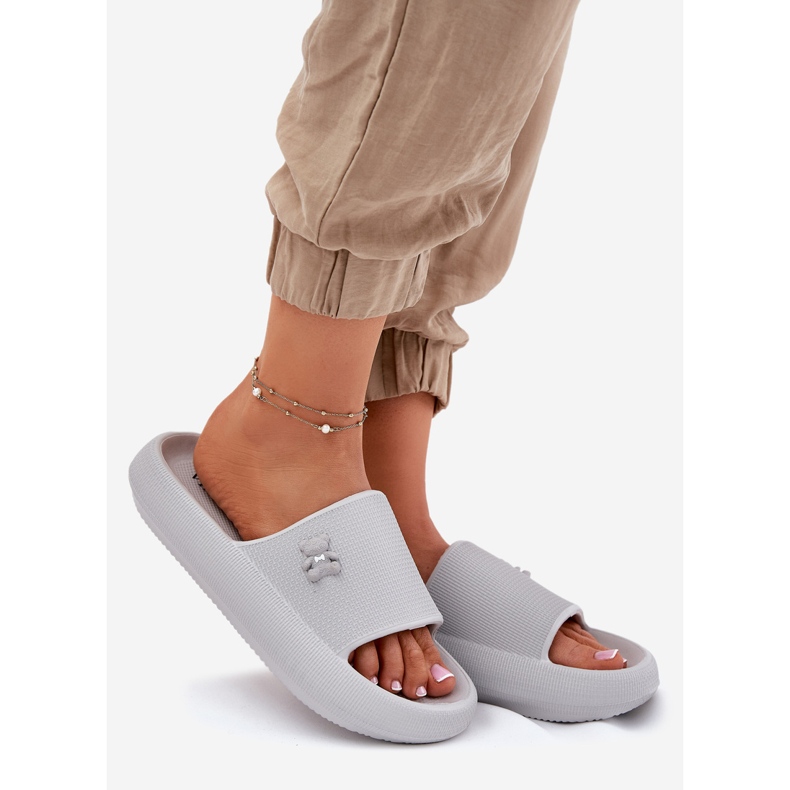 Flip fallas de espuma para mujeres en la plataforma con un Vinceza Teddy Bear 75210 Gray gris 1