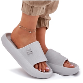 Flip fallas de espuma para mujeres en la plataforma con un Vinceza Teddy Bear 75210 Gray gris 9
