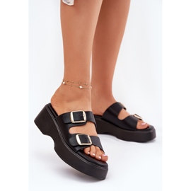 Inna Flip Flip Flip Flip en cuña y plataforma con hebillas negras negro 2 Inna Flip Flip Flip Flip en cuña y plataforma con hebillas negras negro 2