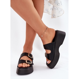 Inna Flip Flip Flip Flip en cuña y plataforma con hebillas negras negro 4