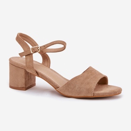 EVento Sandalias beige de tacones de mujer Eco Leede clásico 4