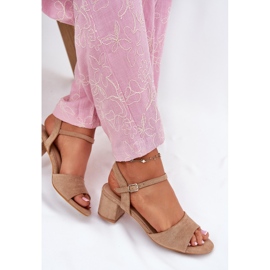 EVento Sandalias beige de tacones de mujer Eco Leede clásico 6