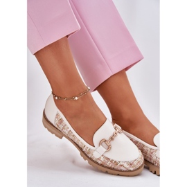 Mocasines de cuero para mujeres con detalles dorados Laura Messi 2938 Light Beige 7