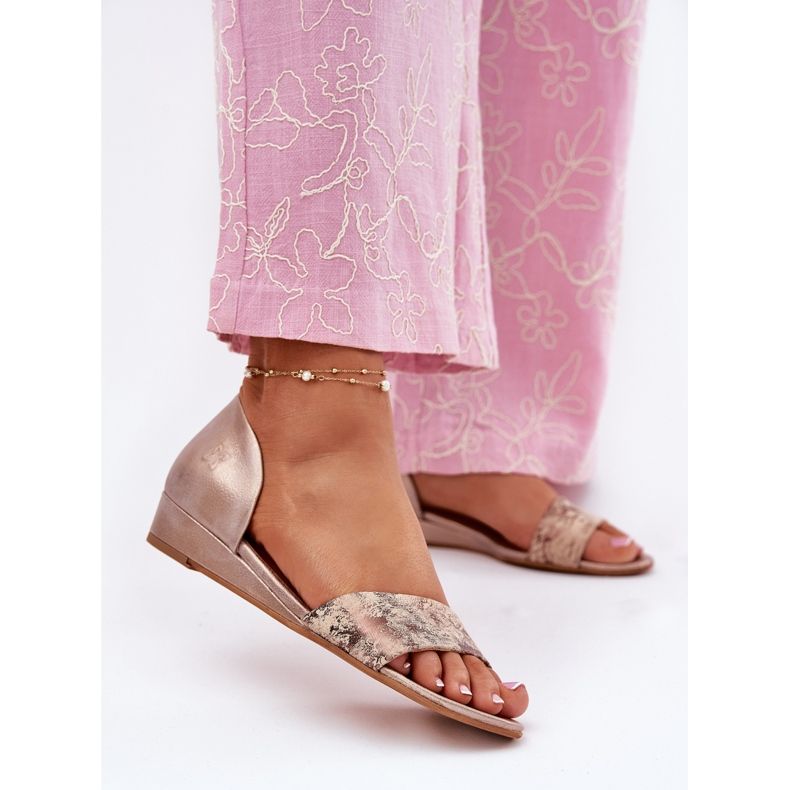 Sandalias de cuero Maciejka 01971-71 PLN dorado 2