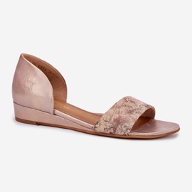 Sandalias de cuero Maciejka 01971-71 PLN dorado 4