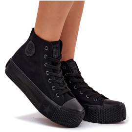 Zapatillas de deporte femeninas en la plataforma negra Big Star RR274742 negro 9