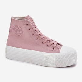 Zapatillas de deporte femeninas en la plataforma Big Star RR274739 Pink rosado 4