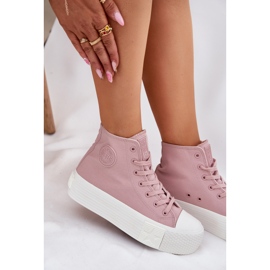 Zapatillas de deporte femeninas en la plataforma Big Star RR274739 Pink rosado 7