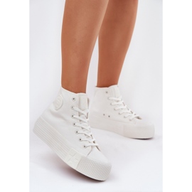 Zapatillas para mujeres en la plataforma Big Star RR274743 White blanco 2