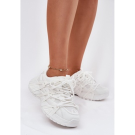 Zapatillas de deporte para mujeres con doble cordón blanco 2