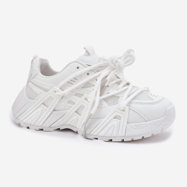 Zapatillas de deporte para mujeres con doble cordón blanco 4