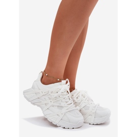 Zapatillas de deporte para mujeres con doble cordón blanco 1