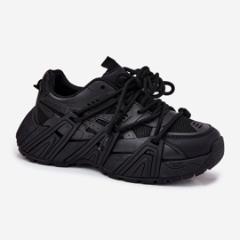 Inna Zapatillas de deporte para mujeres con doble cordón negro 4