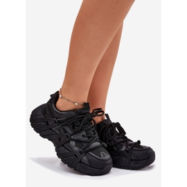 Inna Zapatillas de deporte para mujeres con doble cordón negro 1