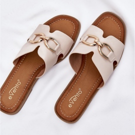 EVento Chanclas planas para mujeres con detalle decorativo BEIGE 6