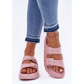 EVento Zapatillas de espuma para mujeres en la plataforma rosa rosado 3