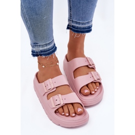 EVento Zapatillas de espuma para mujeres en la plataforma rosa rosado 5