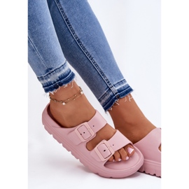 EVento Zapatillas de espuma para mujeres en la plataforma rosa rosado 7
