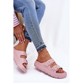 EVento Zapatillas de espuma para mujeres en la plataforma rosa rosado 8