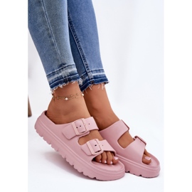 EVento Zapatillas de espuma para mujeres en la plataforma rosa rosado 9