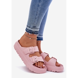 EVento Zapatillas de espuma para mujeres en la plataforma rosa rosado 1
