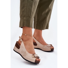 EVento Sandalias de luz para mujeres para zapatos de confort beige-duardia dorado 2