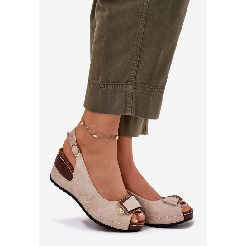 EVento Sandalias de luz para mujeres para zapatos de confort beige-duardia dorado 1