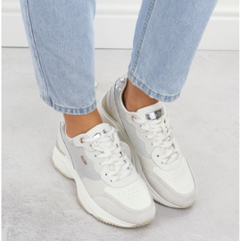 Evento Zapatillas de cuero para mujeres White Evalo 8238 gris 6