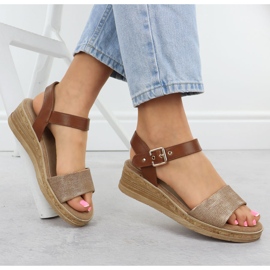 Sandalias para mujeres para cuñas marrones Sergio Leone SK-204 marrón 4