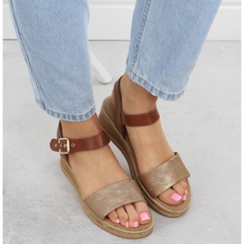 Sandalias para mujeres para cuñas marrones Sergio Leone SK-204 marrón 5