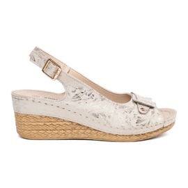 Sandalias cuña baja alpargata beige 4