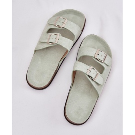 Inna Chanclas para mujeres con hebillas de menta verde 8