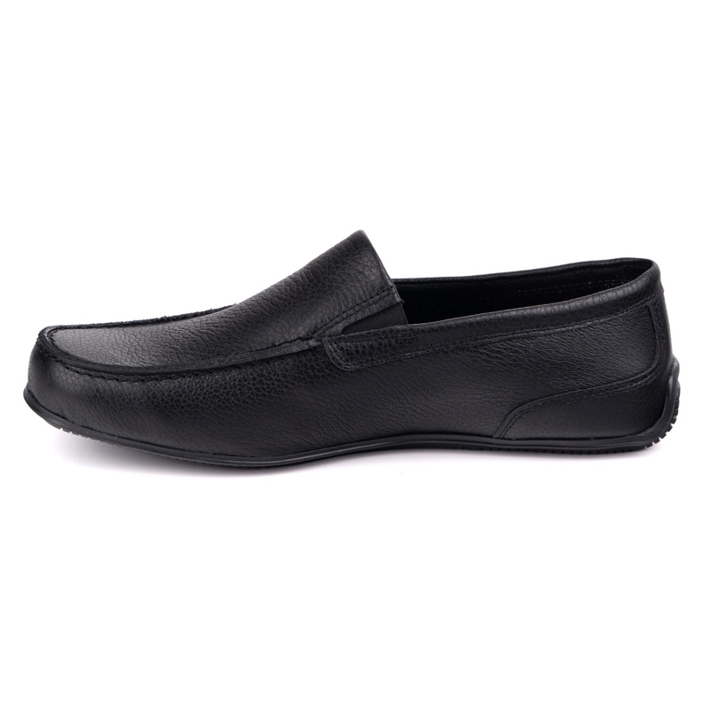 Polbut Mocasines de cuero para hombres 2105 Pea de grasa negra negro 1