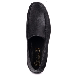 Polbut Mocasines de cuero para hombres 2105 Pea de grasa negra negro 5