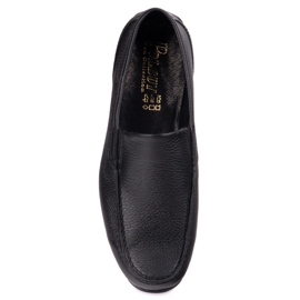 Polbut Mocasines de cuero para hombres 2105 Pea de grasa negra negro 6
