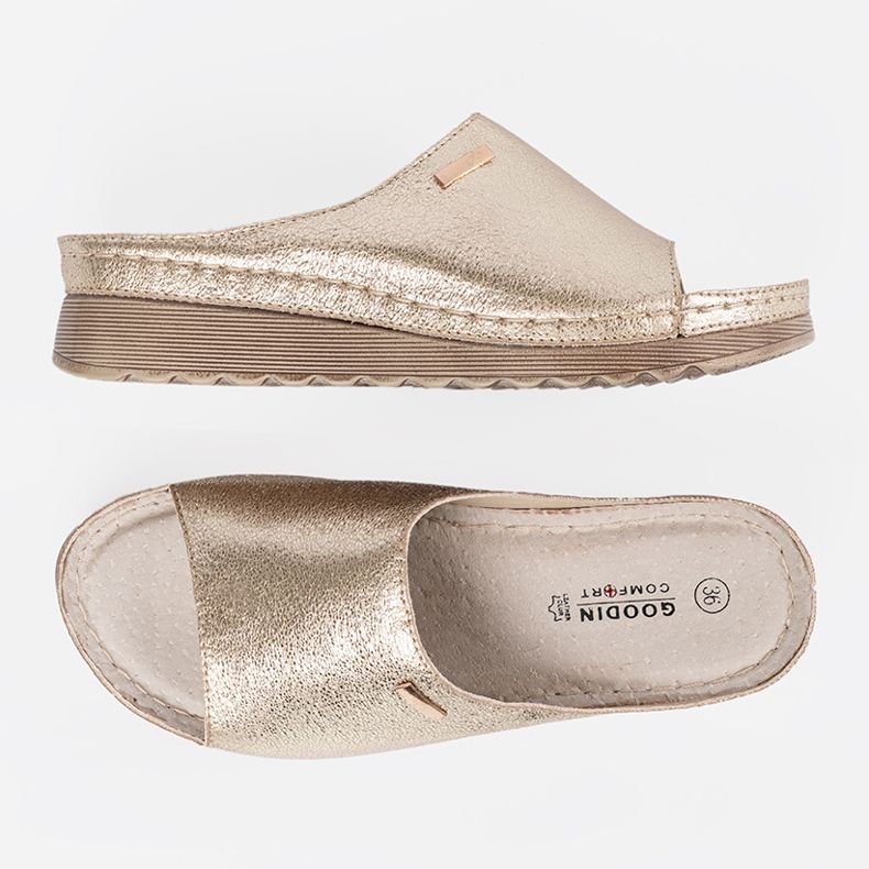 Goodin Flip de oro para mujeres en la plataforma dorado 1