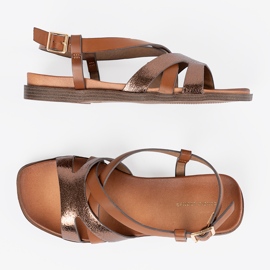 Sandalias marrones planas Sergio Leone marrón 4