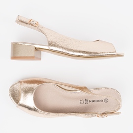 Goodin Sandalias doradas de tacón bajo dorado 1 Goodin Sandalias doradas de tacón bajo dorado 1