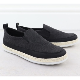 Nowacki Zapatos para hombres Las alpargatas resbaladas en negro 0017-t 1