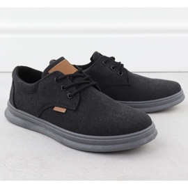 Zapatos casuales de hombres textiles negros nowacki 1059-h 1