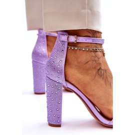 Tacones para mujeres con circones morados violeta 1