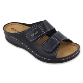 Inblu, flip de cuero para mujeres -flops 158d001 azul marino 5