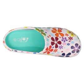 Dr. Inforto de espuma de mujer Befado Slippers 54d110 con flores blanco 3
