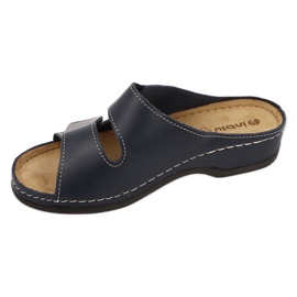 Inblu, flip de cuero para mujeres -flops 158d001 azul marino 1
