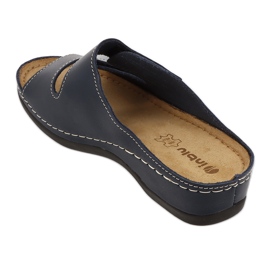 Inblu, flip de cuero para mujeres -flops 158d001 azul marino 2