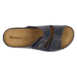 Inblu, flip de cuero para mujeres -flops 158d001 azul marino 3
