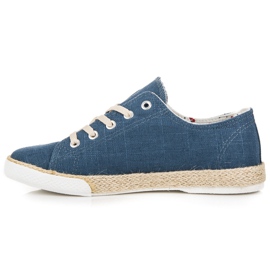 Kylie Alpargatas con cordones azul 2